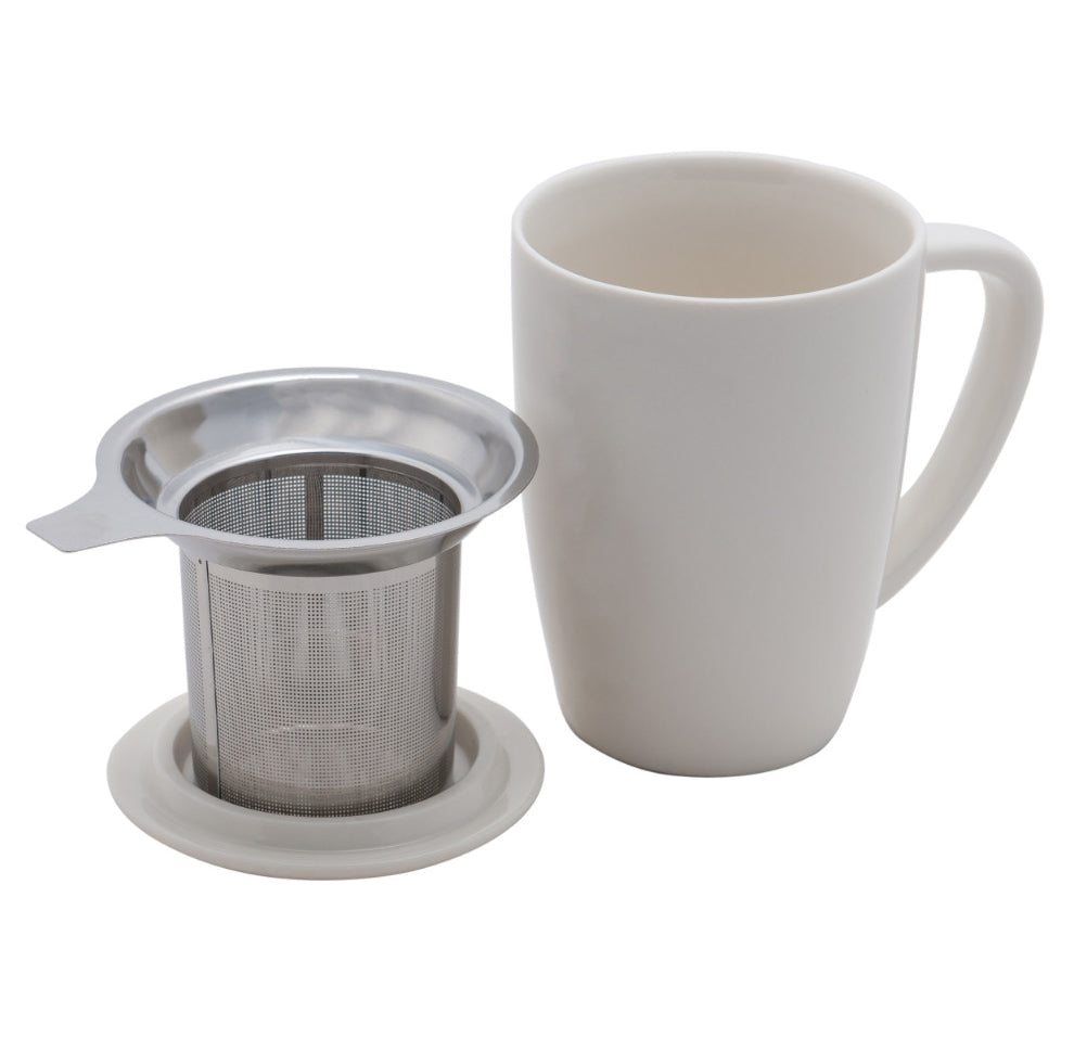 Ceramic Infuser Mug - White – Glenburn Fine Tea